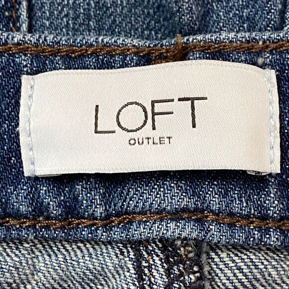 LOFT 2023 High Rise Wide Leg Exposed Button Fly Crop Jeans Women's Size 6 - Picture 3 of 10